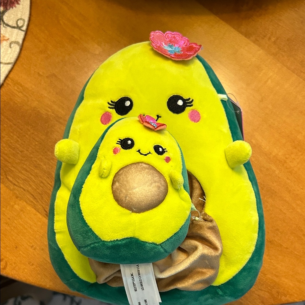 Squishmallows Avocado Plush with Flower - Green and Yellow - Picture 2 of 3
